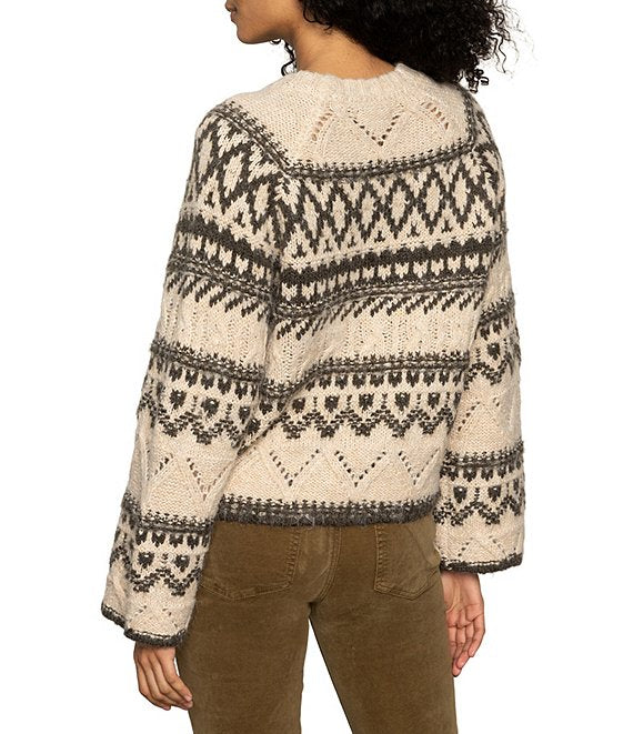 Fairisle Crew Neck Long Sleeve Sweater