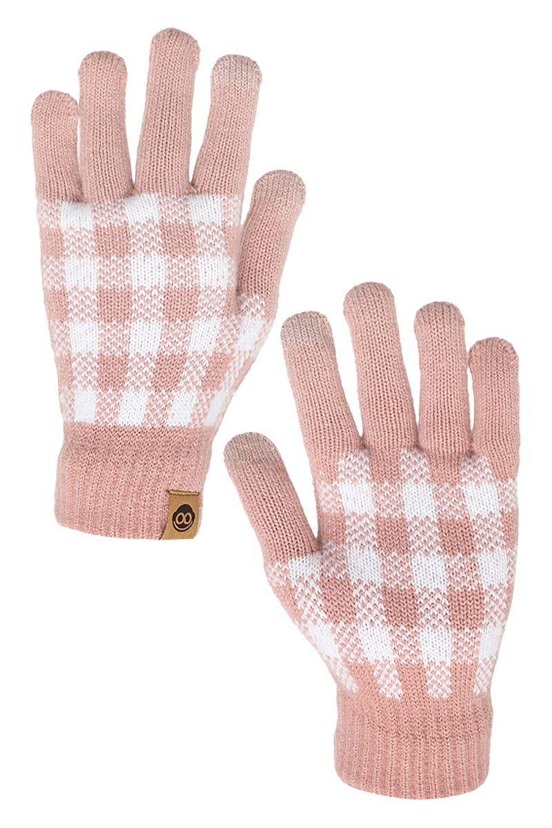 Women's Buffalo Plaid Touchscreen Fingertip Gloves