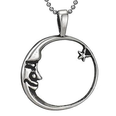 Man in the Moon Sterling Silver Necklace