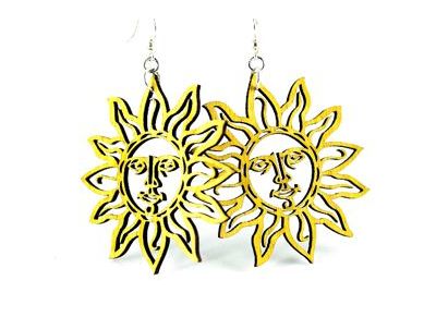 Sun Wood Earrings