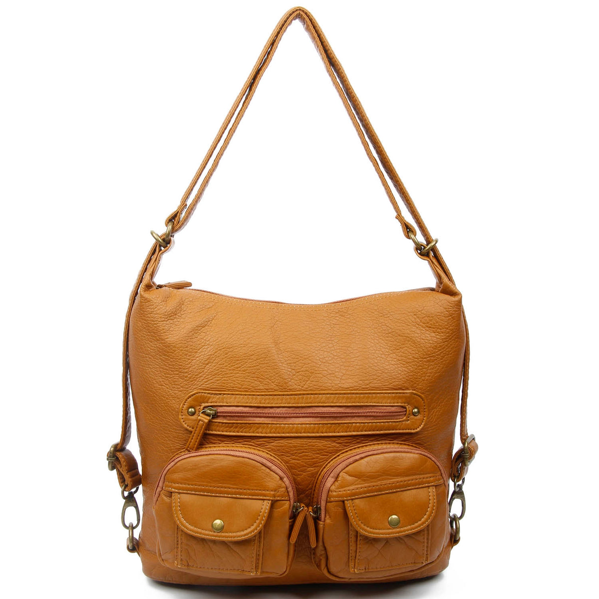 Convertible Crossbody Backpack, Light Brown