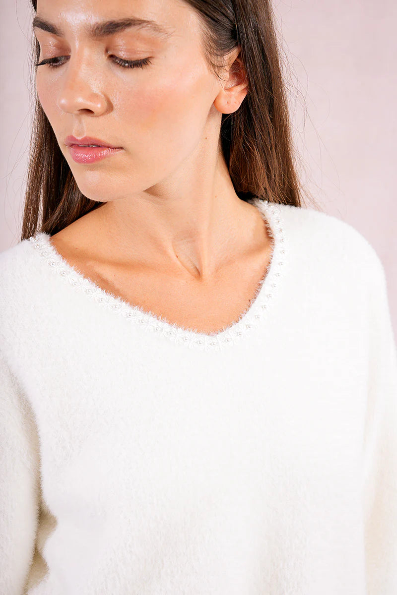 Floral Collar Sweater