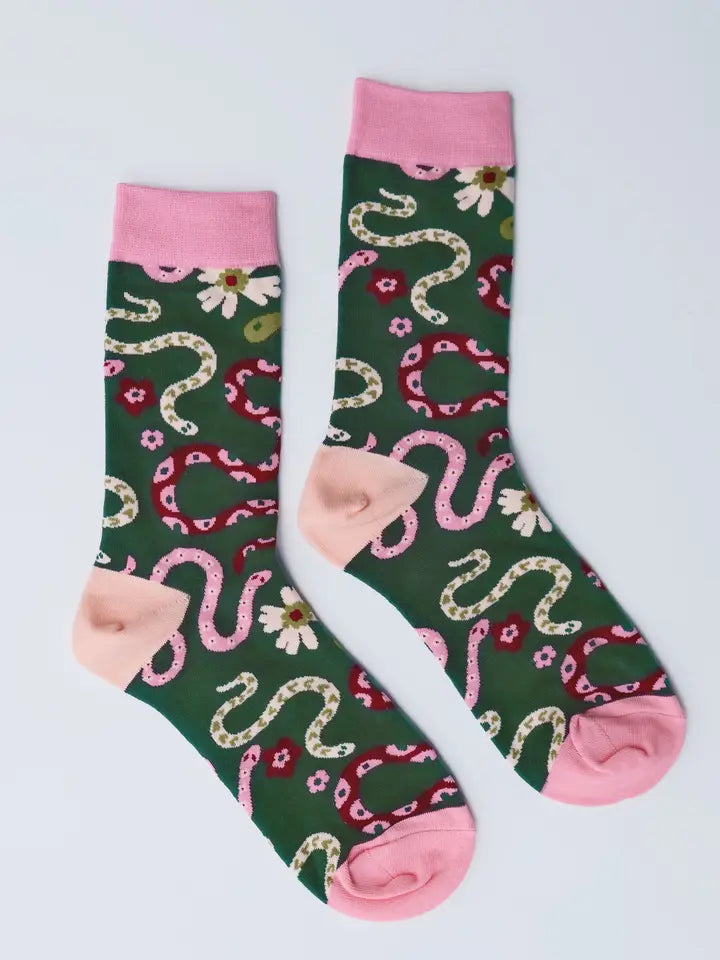 Snakes 100% Cotton Women's Crew Socks