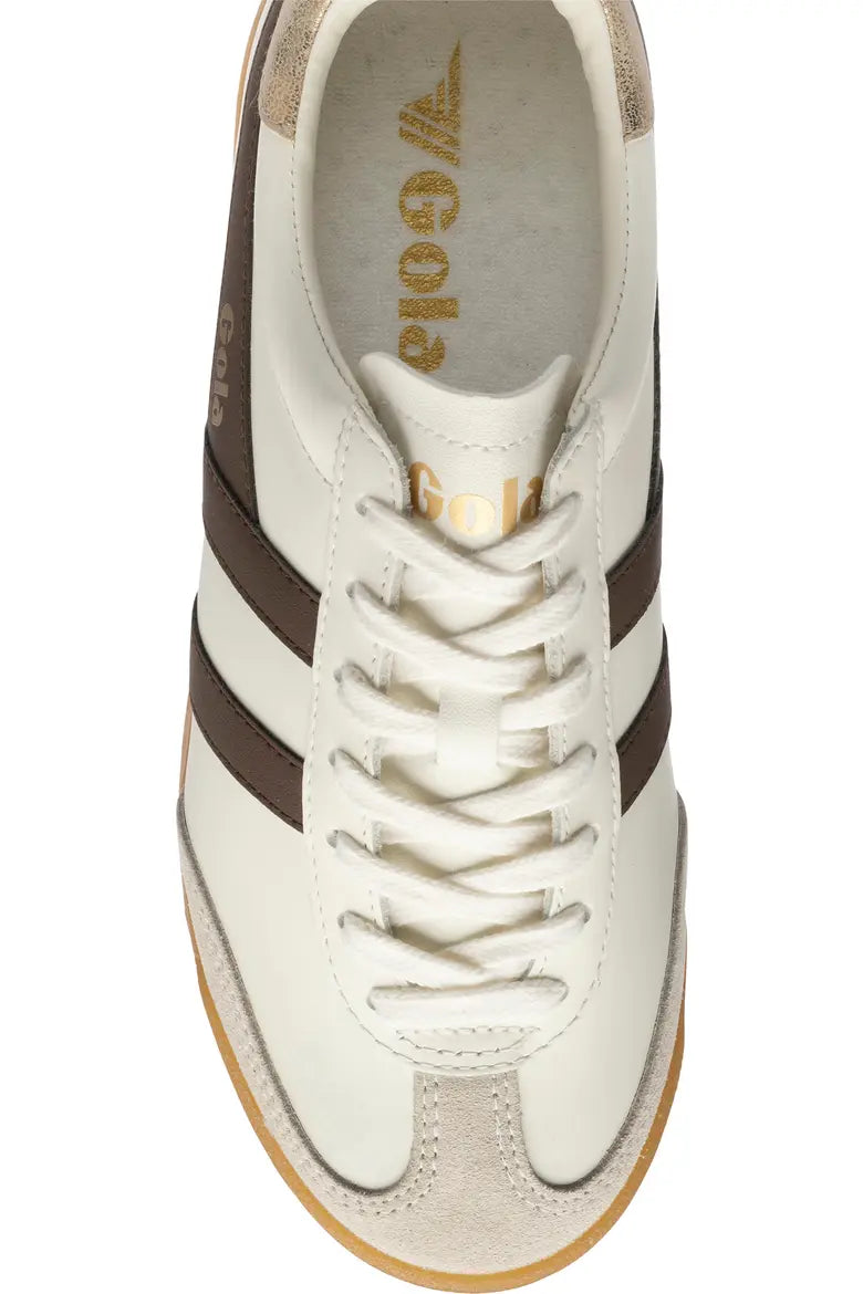 Classics Women's Torpedo Leather Sneakers - Off White/Dark Brown/Gold