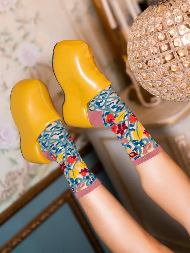 Tapestry Vines Sheer Crew Sock