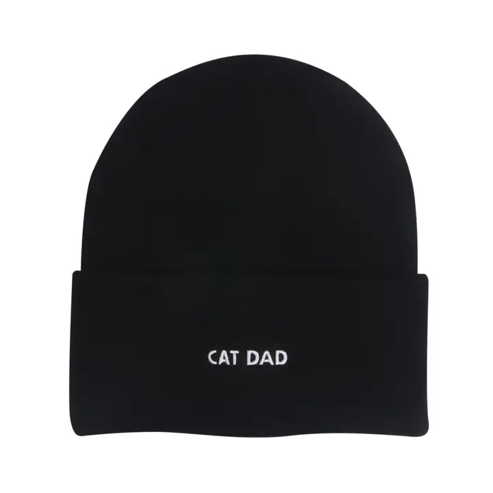 Cat Dad Embroidered Beanie