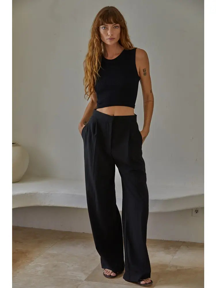 Knit Seamless Ribbed Round Neck Tank