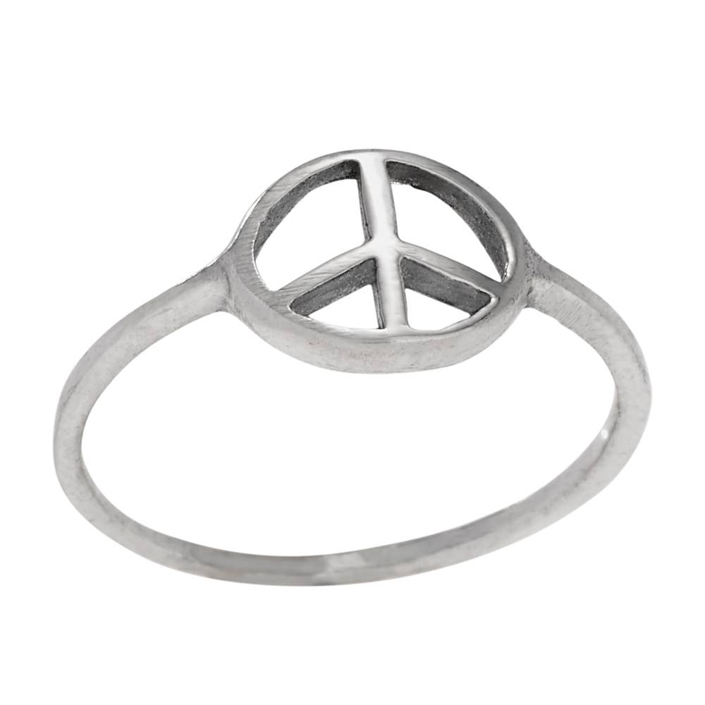 Keep The Peace Sterling Silver Ring: 5