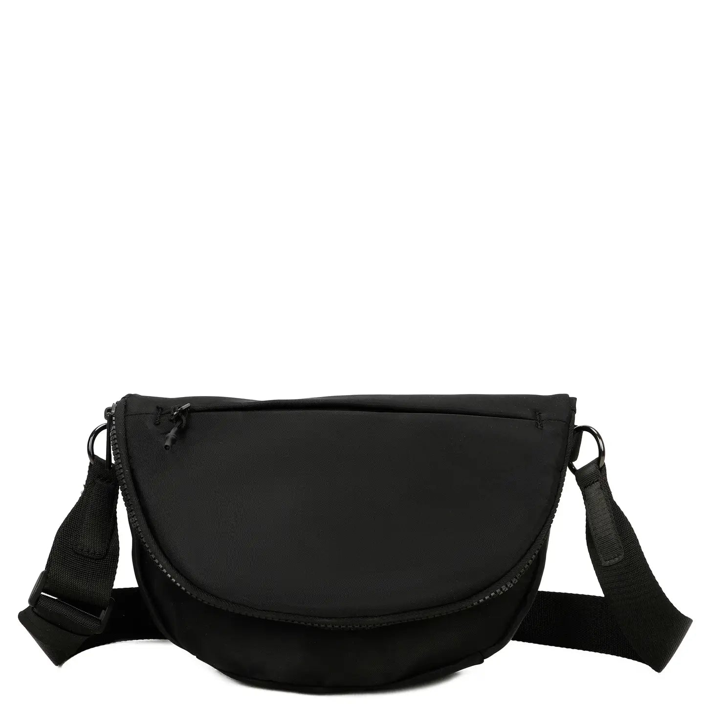 Hailey's Crescent Shaped Festival Nylon Bag, Black