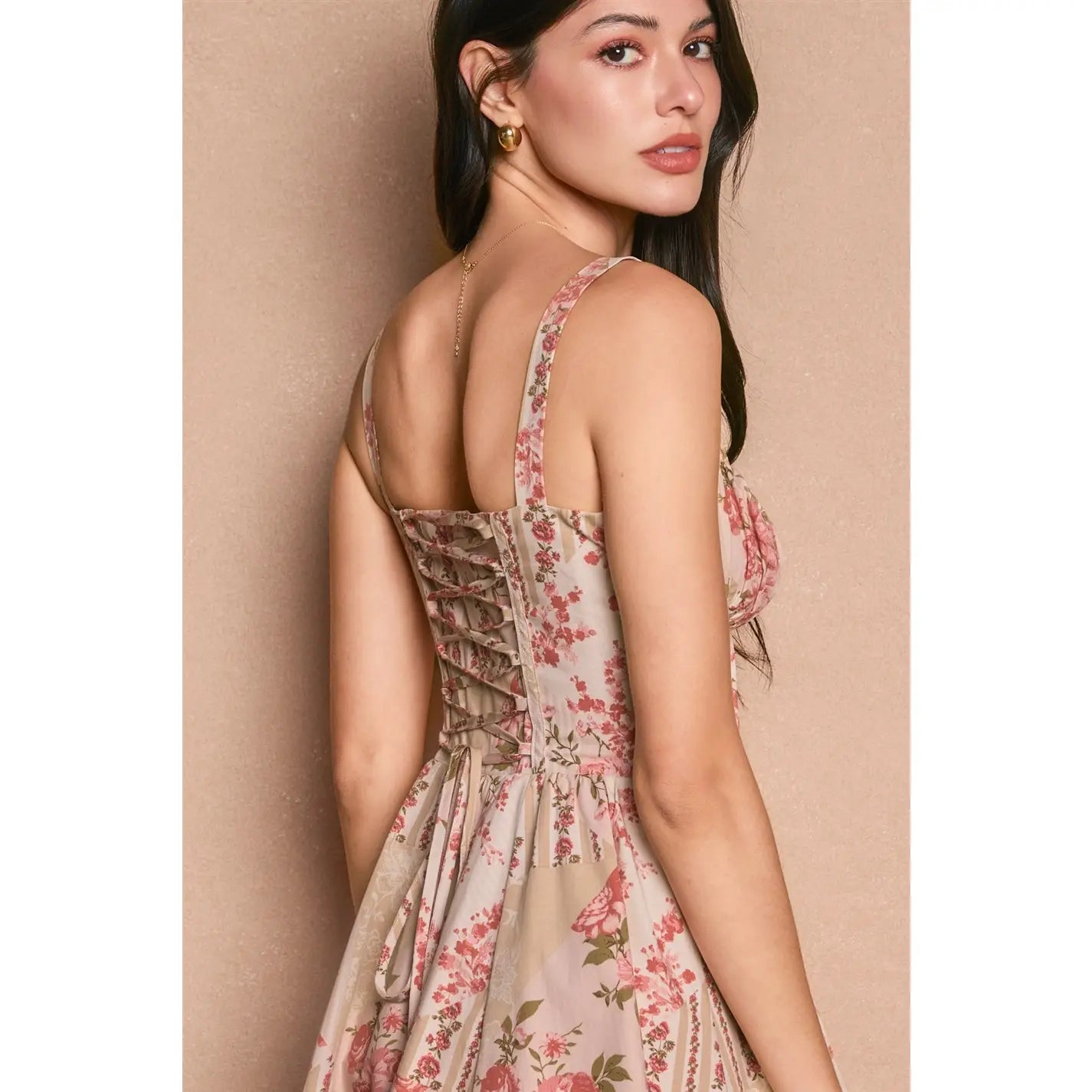 Saltwater Bloom Corset Sweetheart Mini Dress