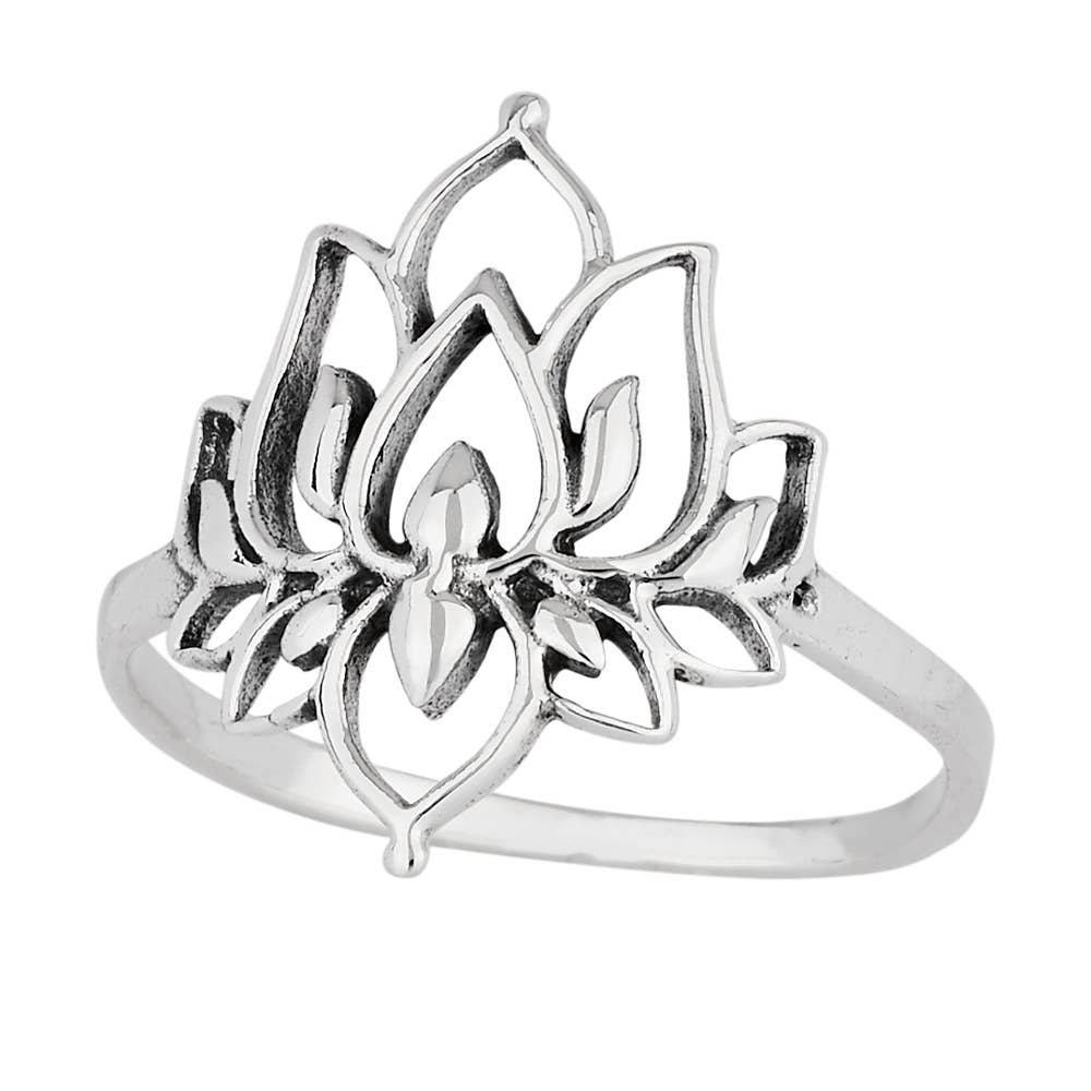 Lotus Lover Sterling Silver Ring: 6