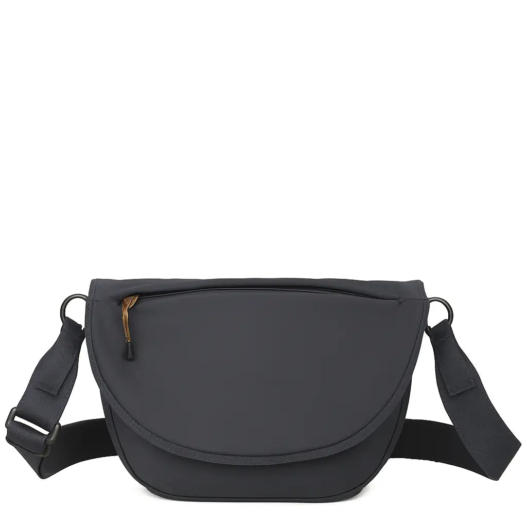 Hailey's Crescent Shaped Festival Nylon Bag, Dark Gray