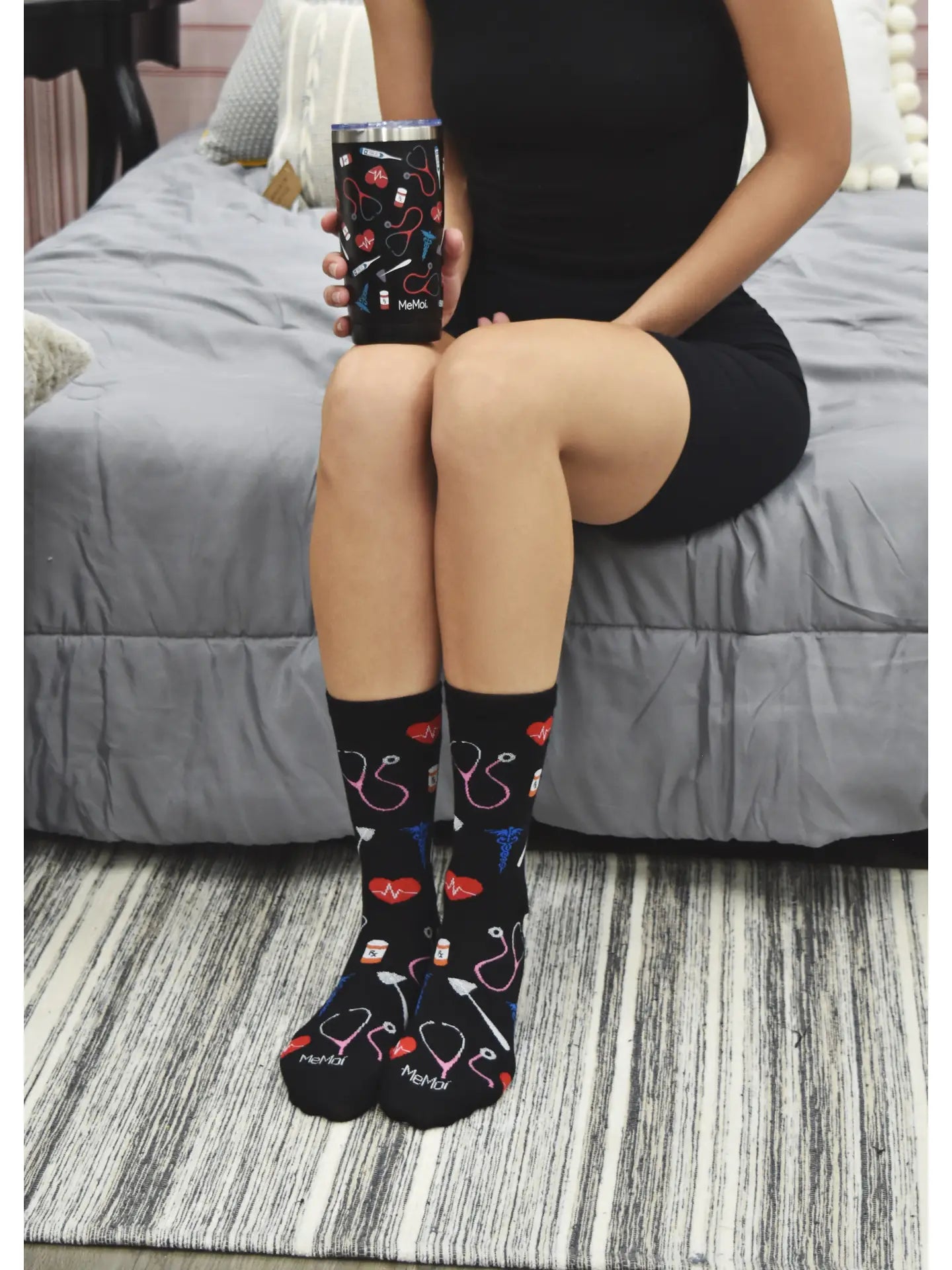Medical Theme Bamboo Women's Crew Socks