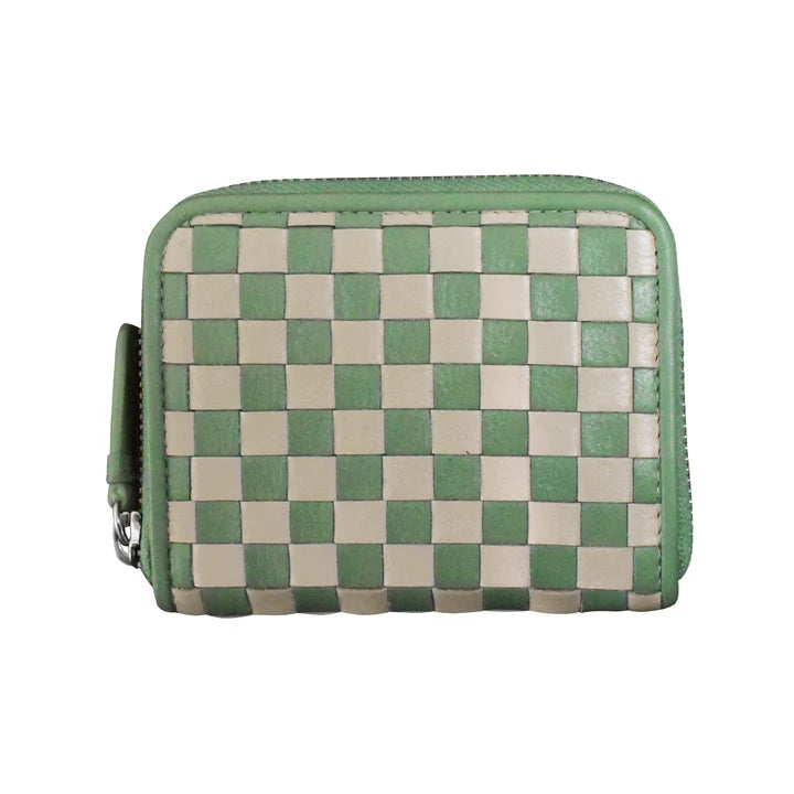 Checkerboard Zip Around Wallet