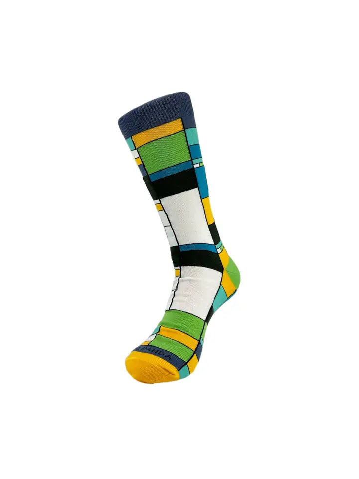 Mondrian Style Block Art Men's Socks
