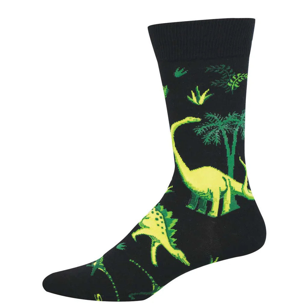 Scenic Dinos Men's Cotton Crew Socks