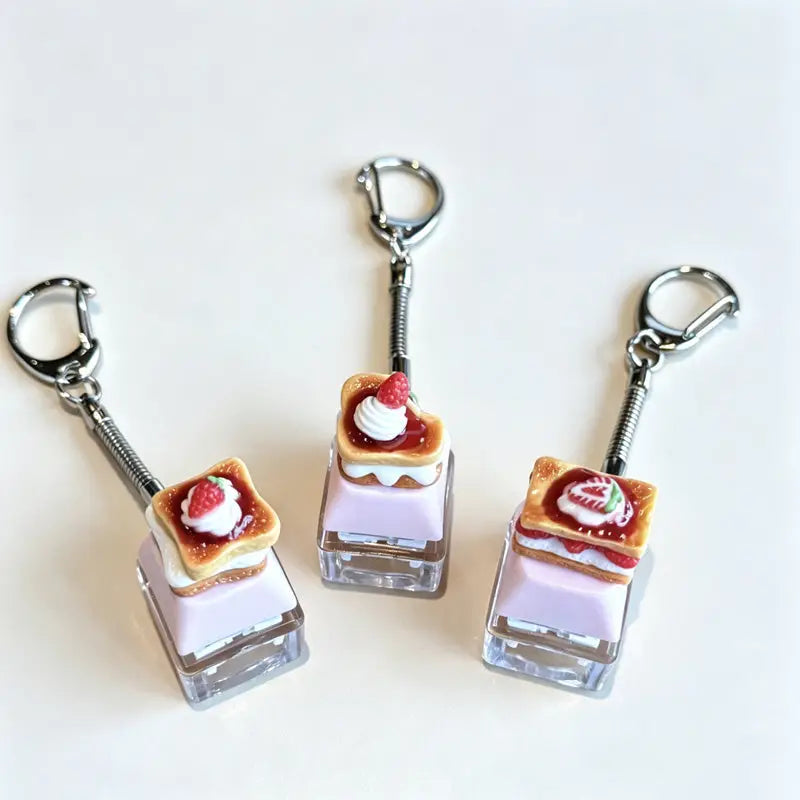 Cake Single Button Fidget Keychain