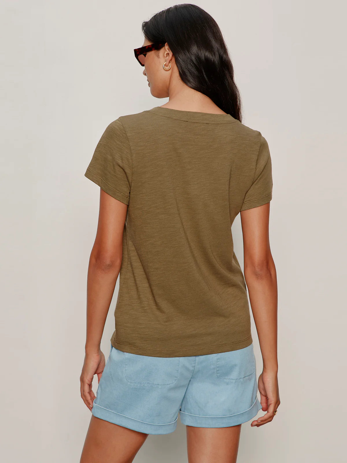 Soft V Neck Tee - Burnt Olive