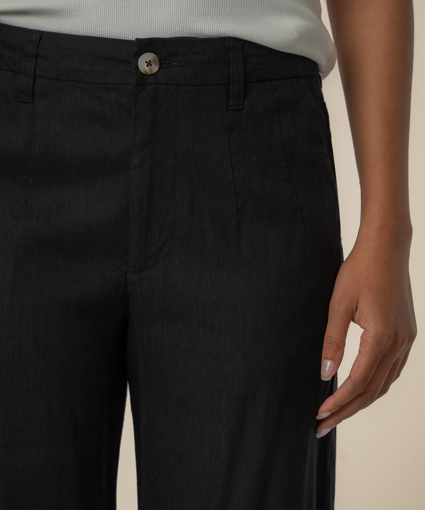 Meg Linen High Rise Wide Straight Leg