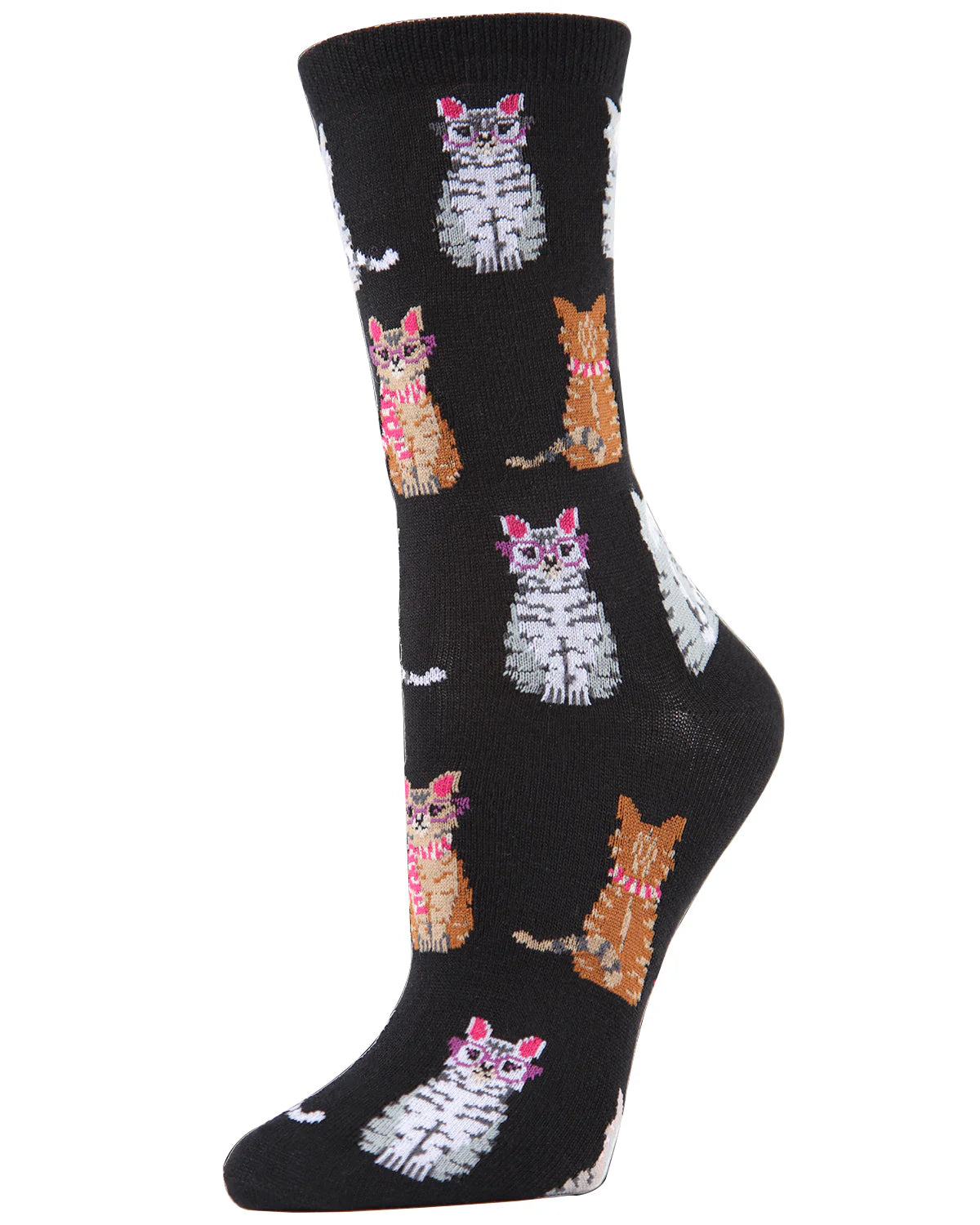 Women's Studious Cats Bamboo Crew Socks