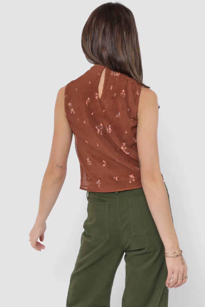 Last Dance Plisse High Neck Top