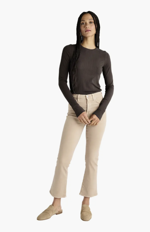 Hailey Lettuce Edge Rib Long Sleeve Top