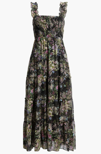 Dylan Floral Smock Bodice Maxi Dress