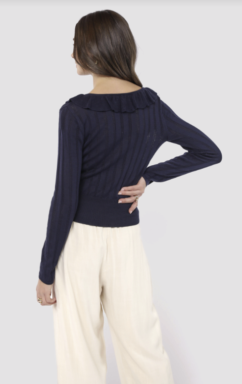 Maggie Ruffle Collar Sweater
