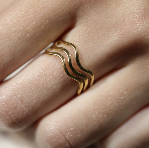 18K Gold-Filled Wave Ring