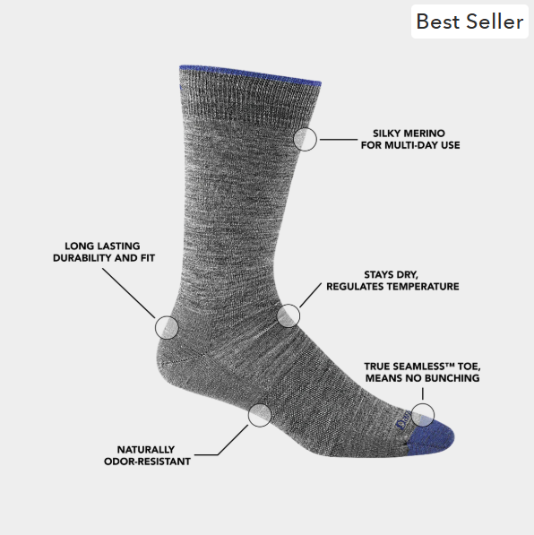 Men's Solid Crew Lightweight Lifestyle Socks