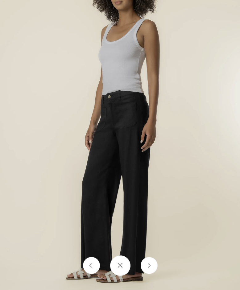 Meg Linen High Rise Wide Leg in Black (KB74001)