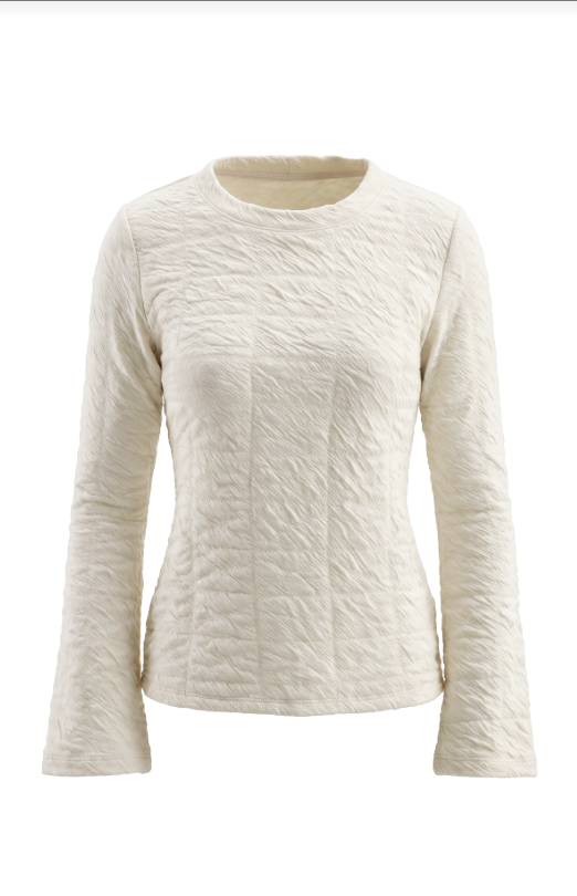 Long Sleeve Flare Crew Neck Top