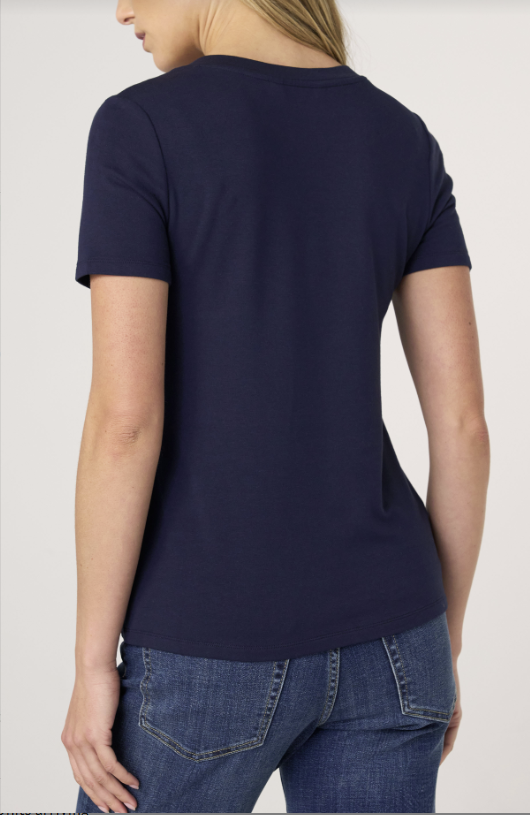 Short Sleeve V-neck Knit Tee