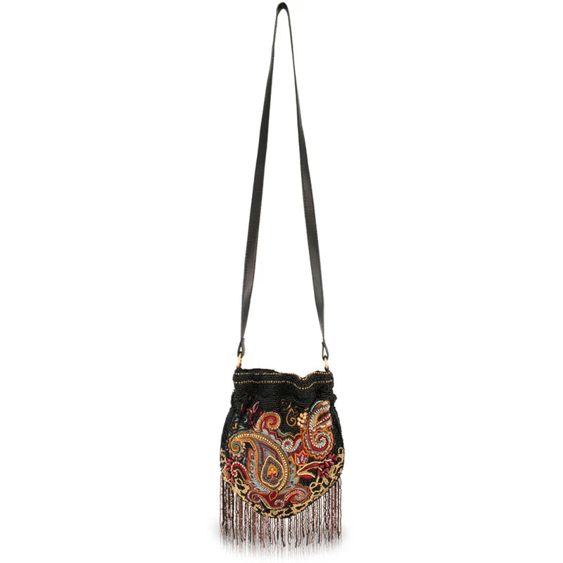 In The Grove Boho Paisley Fringe Beaded Crossbody Bag