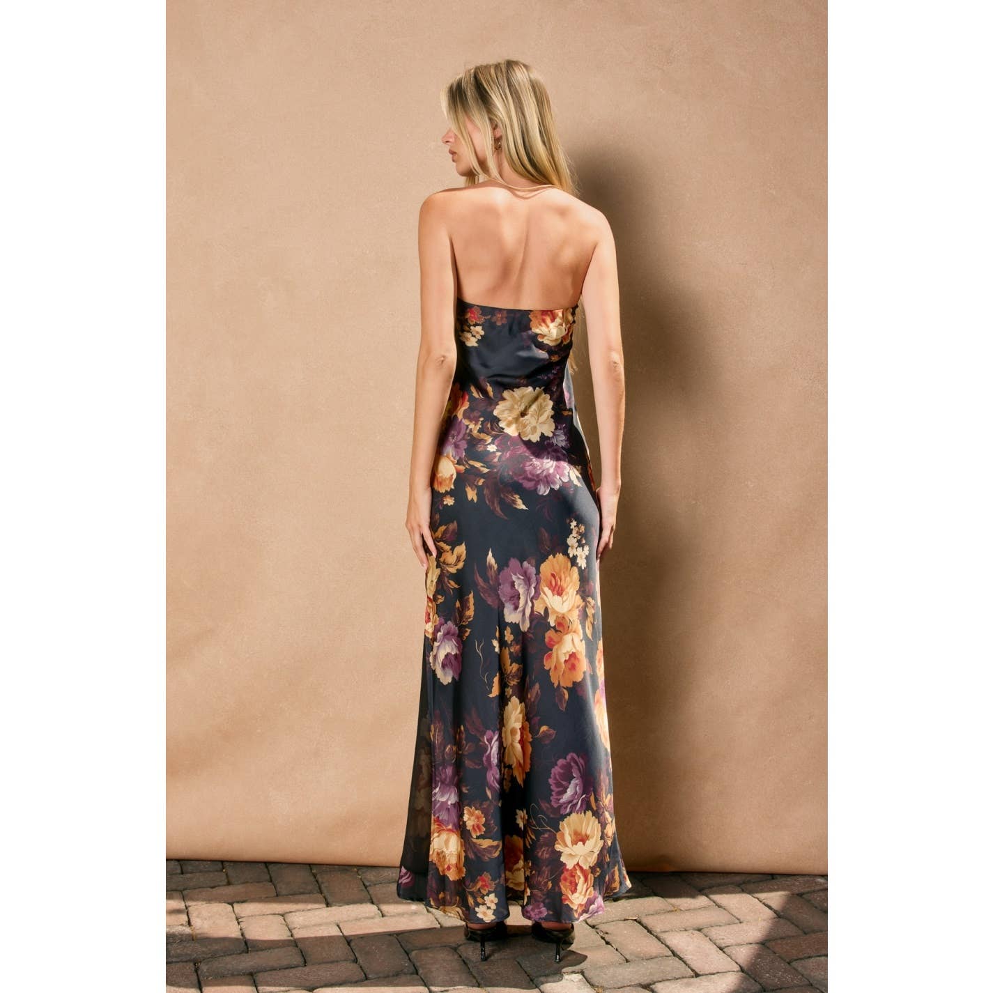 Hidden Haven Strapless Bias Cut Maxi Dress
