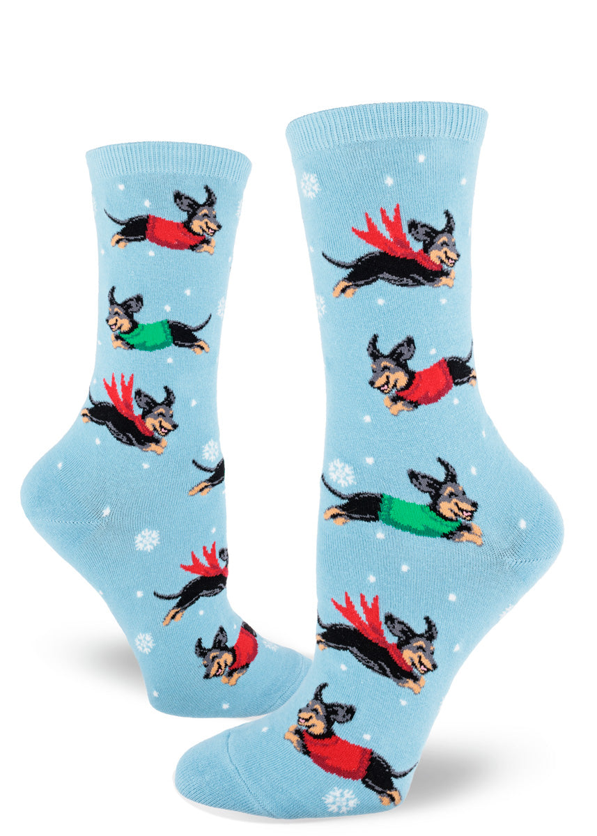 Dachshund Through the Snow Women's Crew Socks