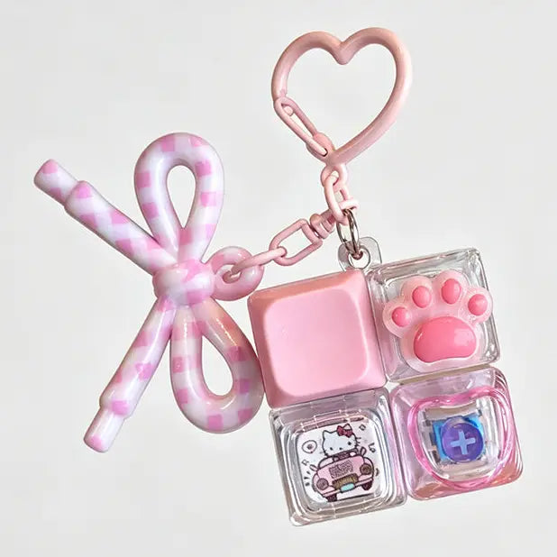 Bow Fidget Bag Charm Keychain