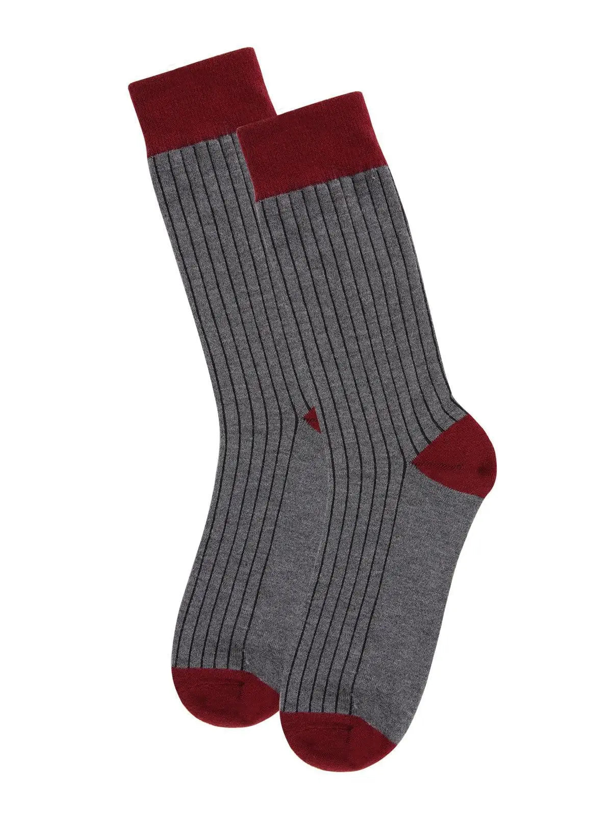 Rib Knit Cashmere Men's Crew Socks