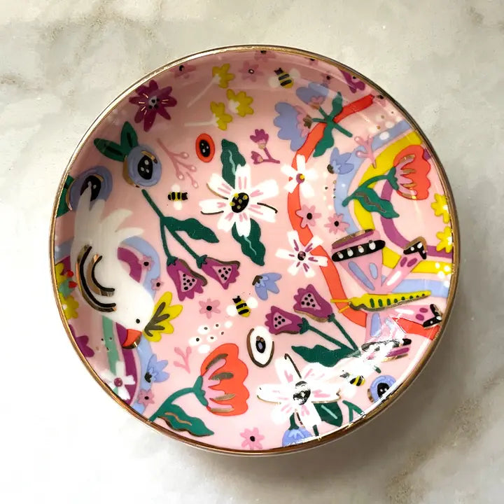 Butterfly Garden Porcelain Trinket Dish