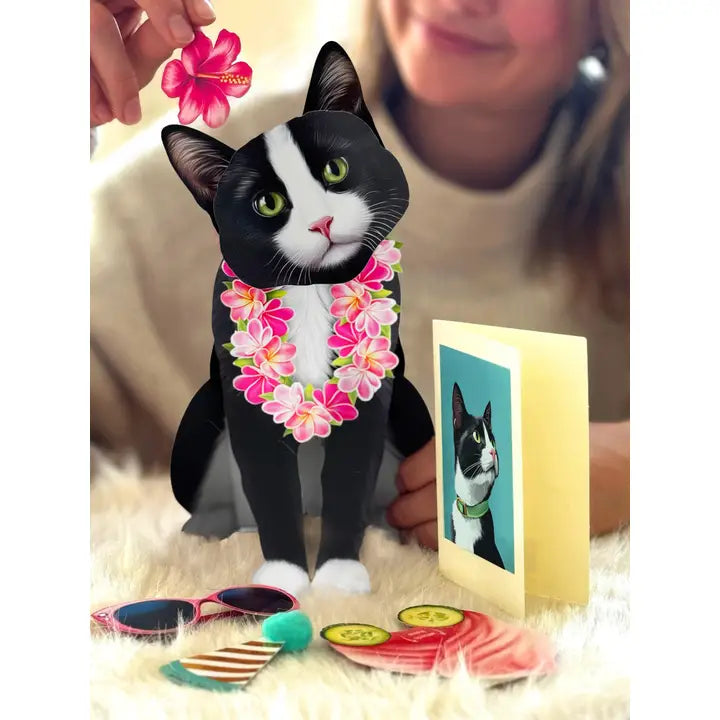 Tuxedo Cat Pop-Up Card