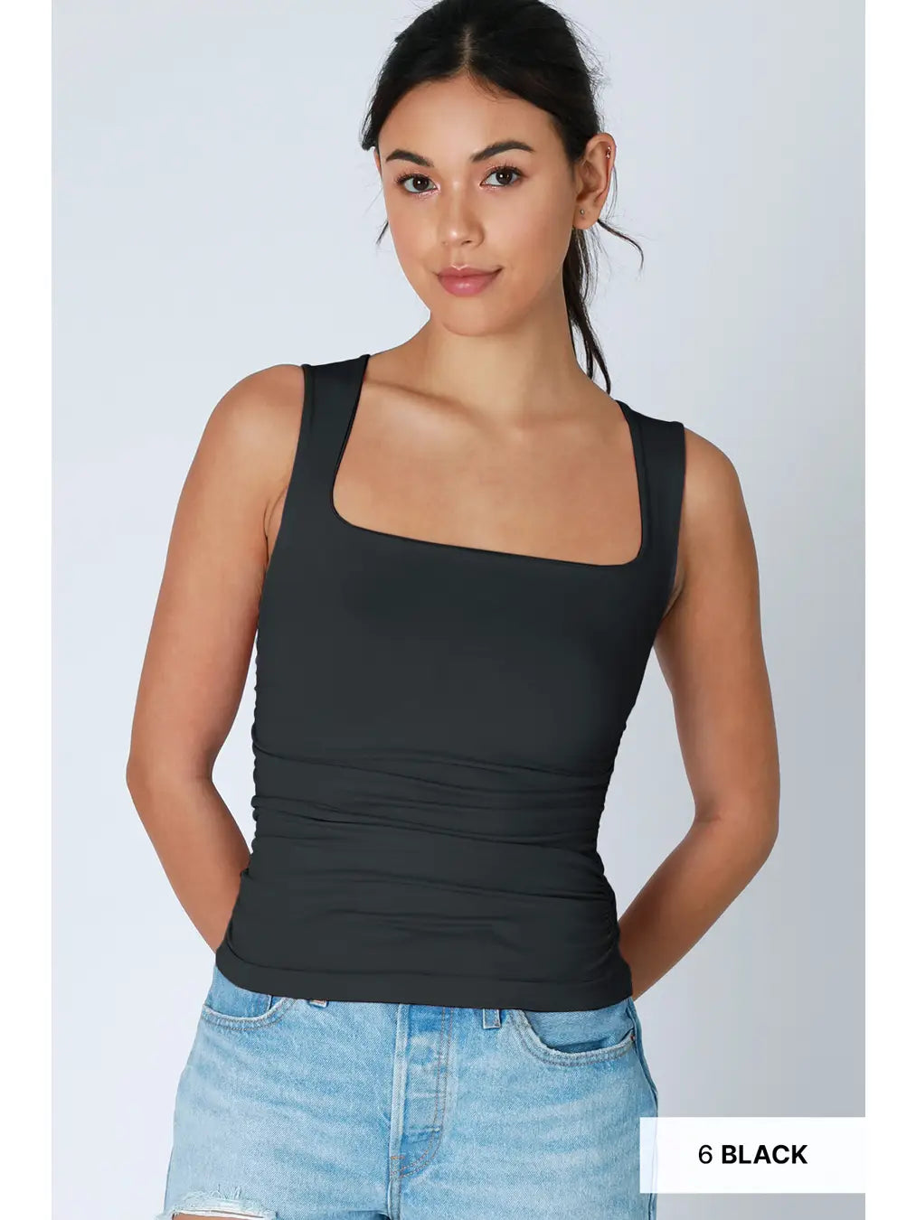 Clean Line Square Shirred Top