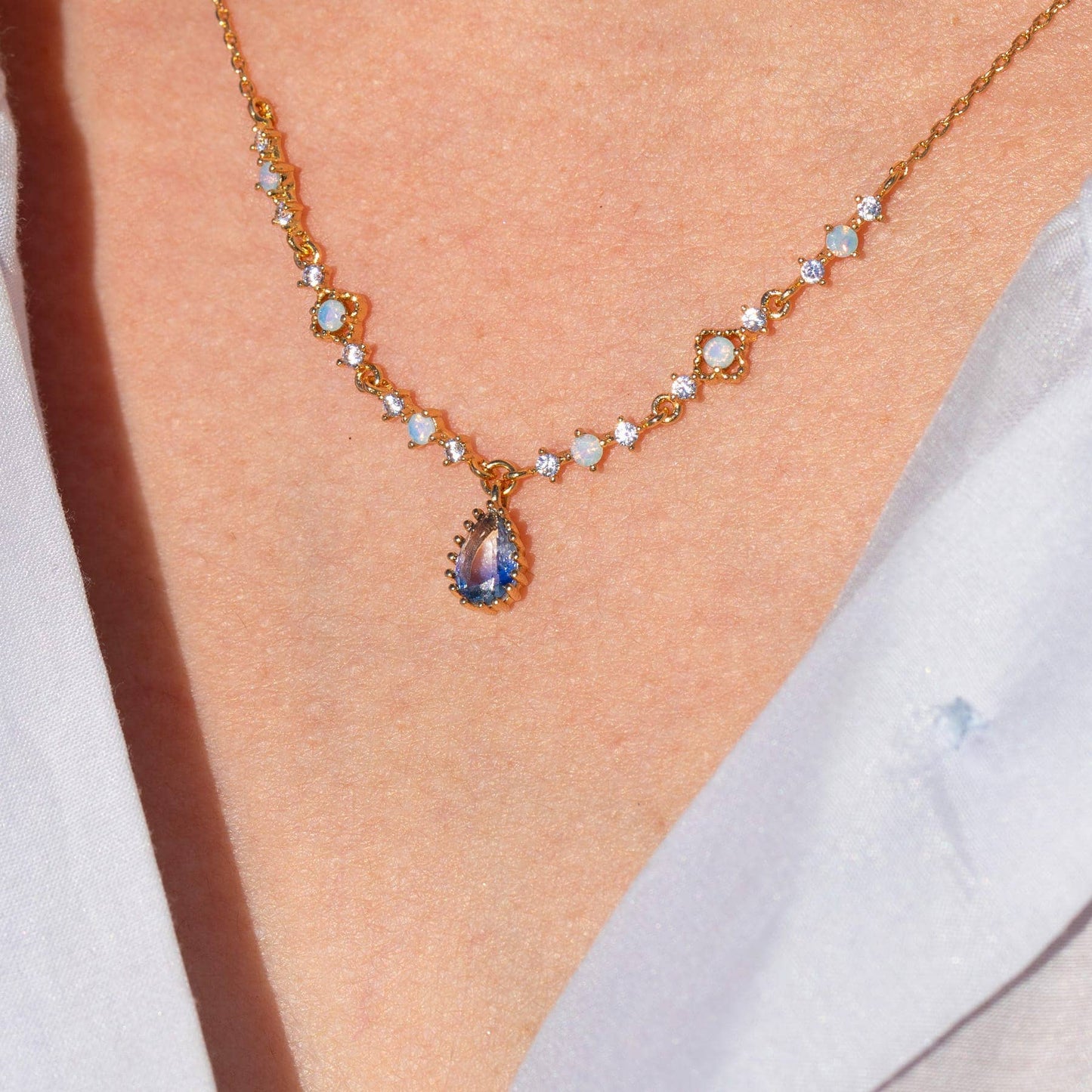 Something Blue Necklace: Gold