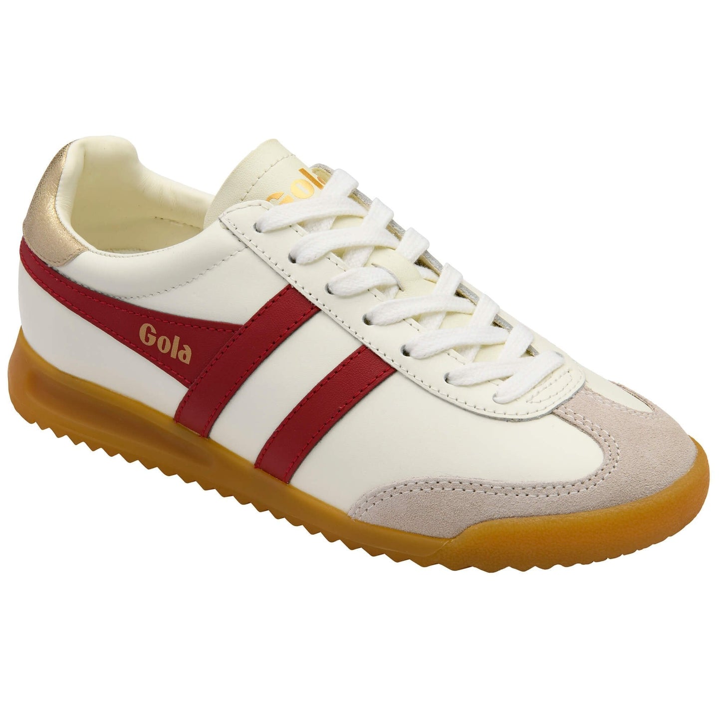 Classics Women's Torpedo Leather Sneakers - Off White/Deep Red/Gold