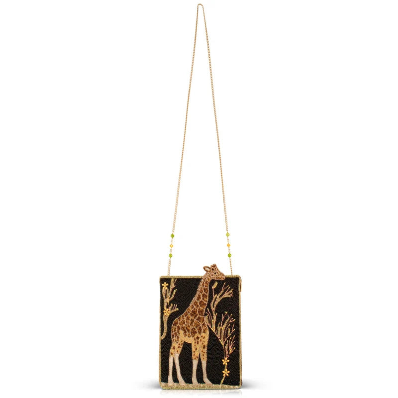 Reach For It Giraffe Beaded Crossbody Handbag