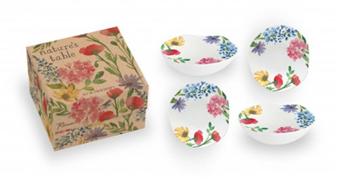Nature's Table Dipping Dish Floral S/4