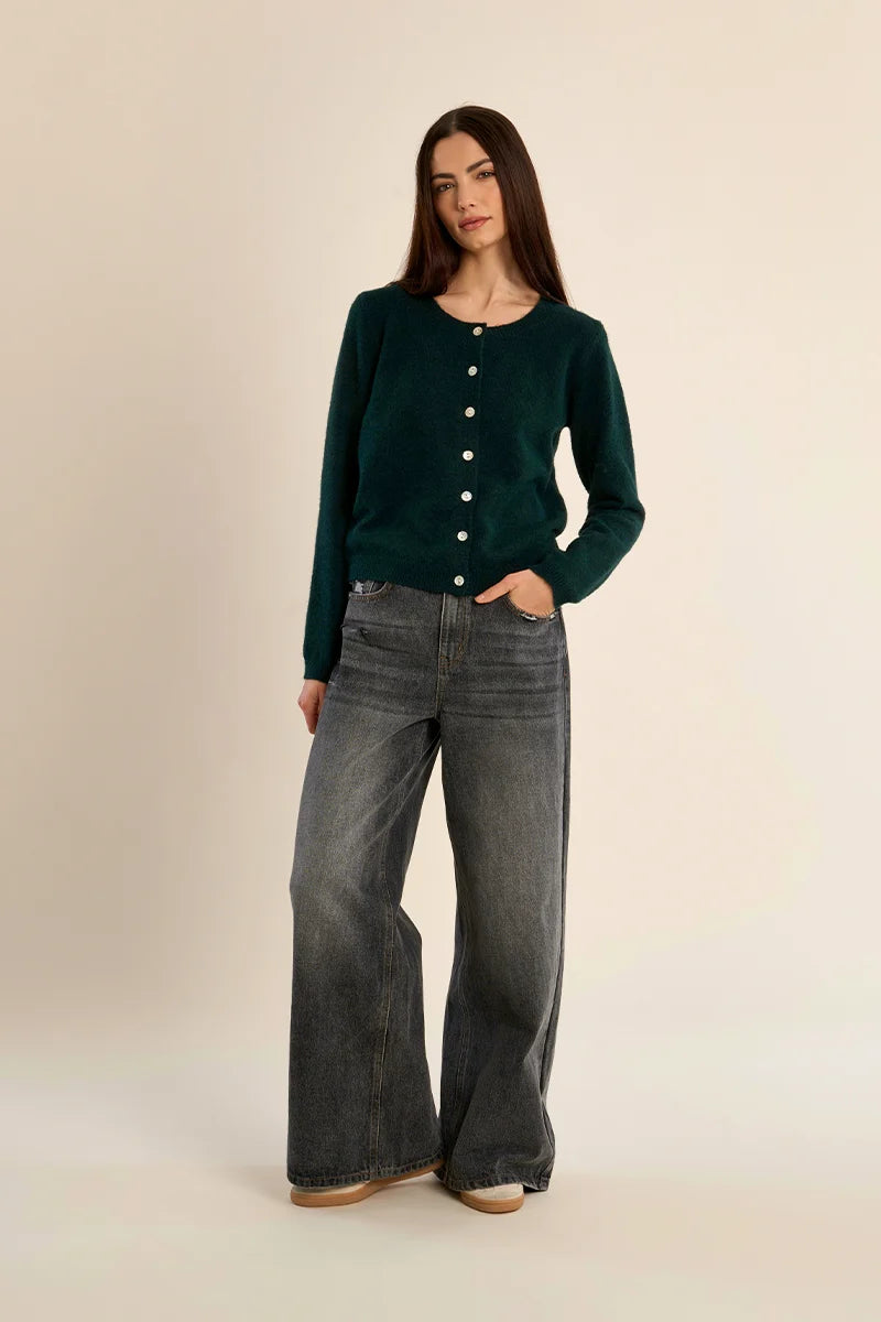 Knitted Cardigan With Round Neck (LAS142EN)