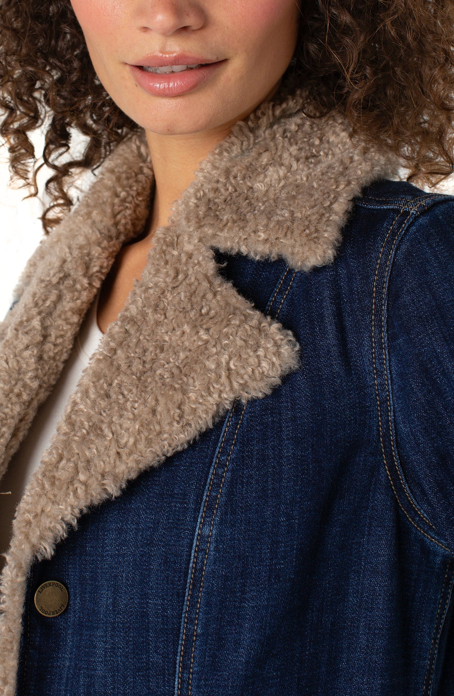 Sherpa Trimmed Notch Collar Jacket