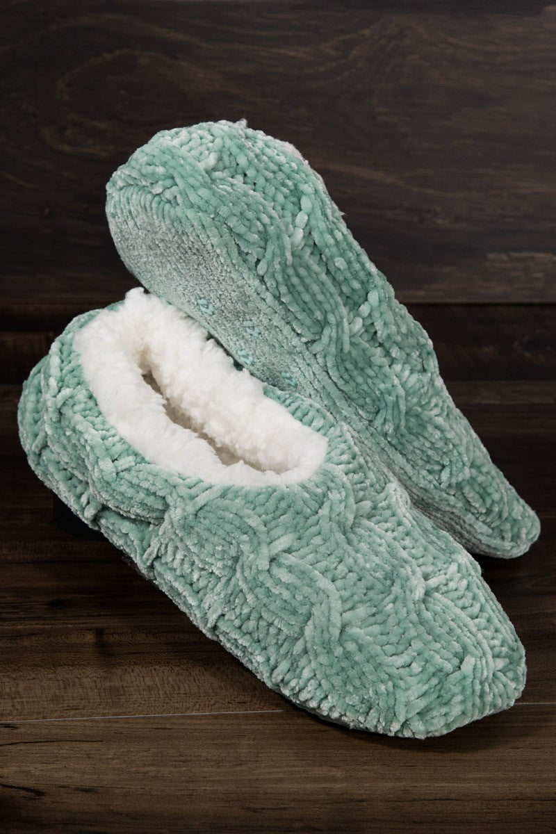 Chenille Cable Knit Slipper/Sock