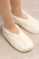 Load image into Gallery viewer, Chenille Cable Knit Slipper/Sock
