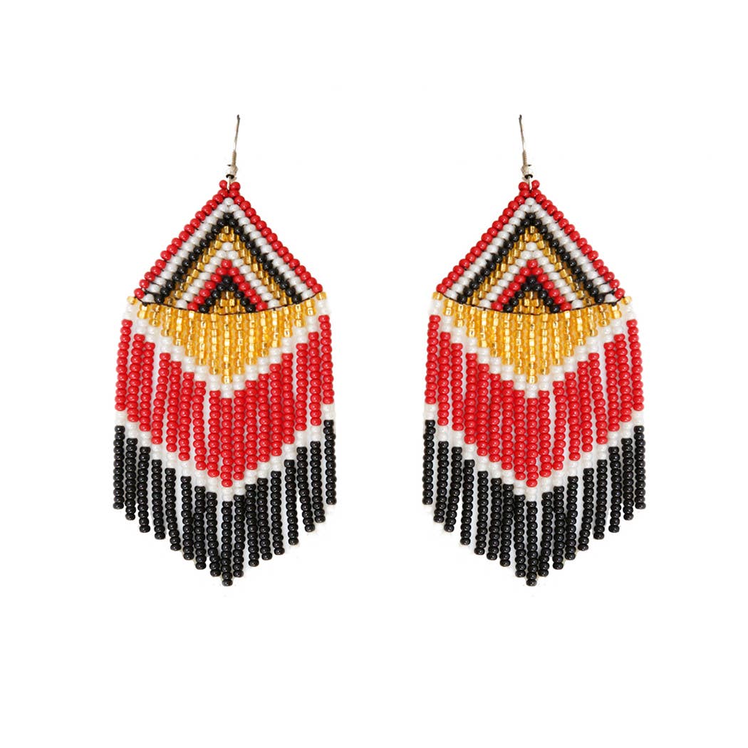 Fire Beaded Earrings